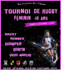 AFFICHE TOURNOI FEMININ RUGBY - 18ans QUIMPER